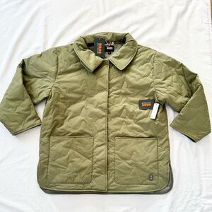 BASS Women’s Large Quilted Lightweight Puffer Coat Jacket Green Oversized NWT